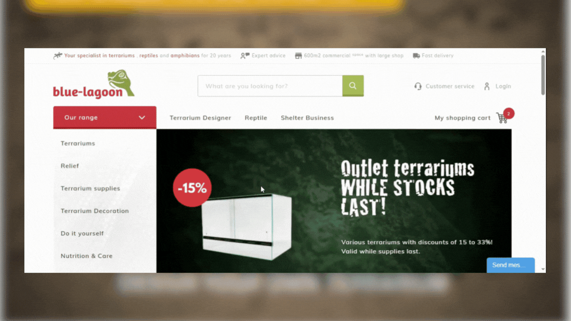 Blue Lagoon product browsing animation